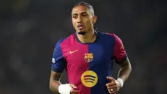 Raphinha in action for Barcelona