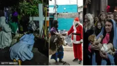 Aworan mẹta to n tọka diẹ ninu awọn eeyan kaakiri agbaye to ṣe ọdun Keresimesi ọdun yii.