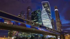Ifoto yo mu bubiko yo mu gace k'ubucuruzi k'i Moscow 