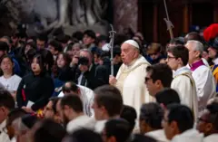 Papa Franciscoplinko blazecerimônia no Vaticano