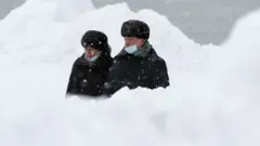 Люди в снегу