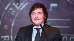 Javier Milei en la noche electoral