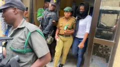 Chidimma Ojukwu dey leave court building after one of her appearance for court