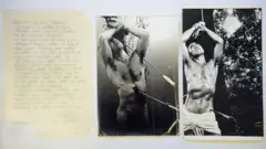 O escritor japonês Yukio Mishima em série de fotografias em que aparece como São Sebastião