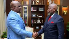 Perezida Tshisekedi na ministiri w'ubucuruzi Vital Kamerhe