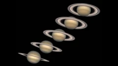 ภาพดาวเสาร์จากกล้องโทรทรรศน์อวกาศฮับเบิล ระหว่างปี 1996 – 2000 (จากซ้ายไปขวา) 