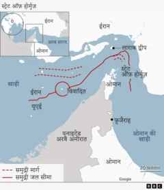 स्ट्रेट ऑफ़ होर्मुज़ का नक़्शा