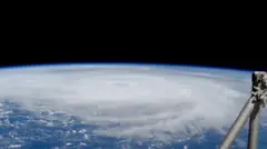 Imagem de satélite mostra o furacão Helene passando pelo Golfo da Flórida, EUA, em 26 de setembro de 2024
