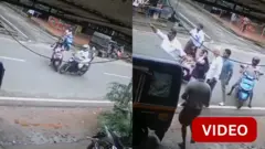 ஸ்கூட்டர் மீது வேகமாக வந்து மோதிய பைக்