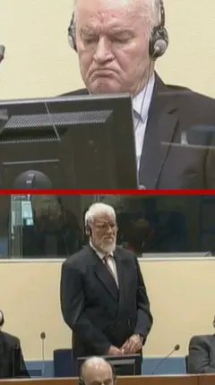 Ratko Mladić i Slobodan Praljak na suđenju u Hagu