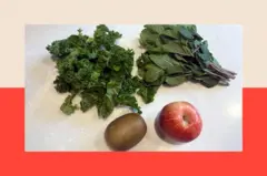 Verdurs de hoja, kiwi y manzana