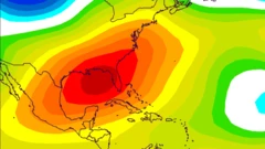 Un gráfico satelital de altas temperaturas