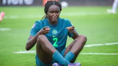 Rinsola Babajide celebrate her goal against Tunisia for Wafcon 2024