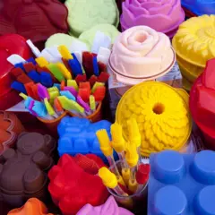 Utensílios de cozinha de silicone, de diversas cores