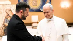 烏克蘭總統澤連斯基成為首位獲新教宗正式會見的外國領袖。