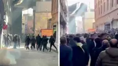 Video showed riot police firing tear gas to disperse a protest in Tehran's Grand Bazaar 