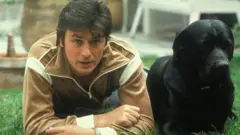 Ален Делон с собакой