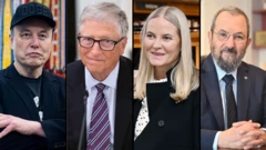 Elon Musk, Bill Gates, Mette-Marit y Ehud Barak.