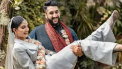 Sanjana Rishi and Dhruv Mahajan at their wedding