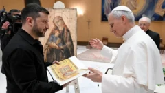 Владирим Зеленский и папа Римский 