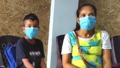 தனது மூன்று குழந்தைகளுடன் சஹ்னா