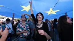 Акция в поддержку евроинтеграции Грузии