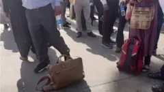 Passengers at Kabul airport