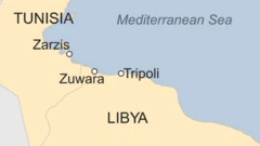 Libya and Tunisia map