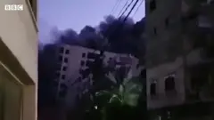 গাযার বহুতল ভবনে হামলার দৃশ্য