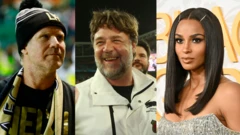 (Left to right) Will Ferrell, Russell Crowe and Ciara