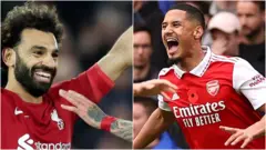 የሊቨርፑሉ አጥቂ ሞ ሳላህ እና የአርሰናሉ ተከላካያ ዊሊያም ሳሊባ﻿