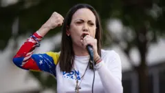 María Corina Machado en una manifestación este jueves 9