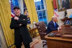 Elon Musk e Donald Trump no Salão Oval da Casa Branca