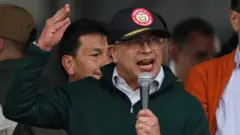 Gustavo Petro, durante su discurso este 1 de mayo.