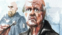 نقاشی از متهم در دادگاه