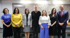 Membros da Frente Parlamentar pela Licença Paternidade, durante evento de lançamento da iniciativa, em junho de 2024