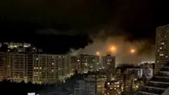 دود ناشی از حمله در نزدیکی زندان اوین