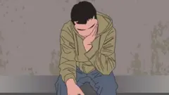 Ilustração de um homem preocupado