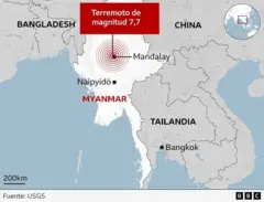 Mapa del epicentro del terremoto