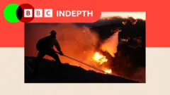 One fireman tackles a blaze