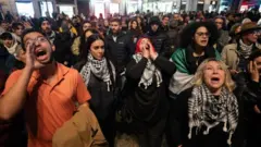 Uma manifestação pró-Palestina