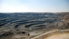 Mine de terres rares à Baiyun'ebo ou Bayan Obo, une ville minière de Mongolie intérieure en Chine.