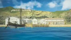 Reconstrução 3D de píer de cidade antiga