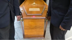 File photo of a coffin