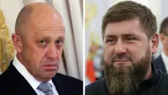 Yevgeni Prigozhin (solda) ve Ramazan Kadirov