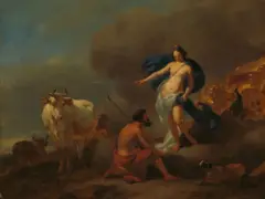 La pintura "Juno ordena a Argus que vigile a Io" que retrata a la diosa Juno