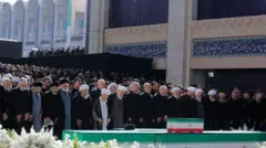 مراسم قرائت نماز میت برای علی خامنه ای