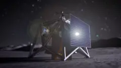 Desenho de um drone no programa MoonFall da Nasa que pesquisará o Polo Sul