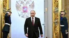 Володимир Путін під час інавгурації в Кремлі в Москві 7 травня 2024 року.