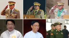 ဗိုလ်ချုပ်မှူးကြီးသန်းရွှေ၊ ဗိုလ်ချုပ်မှူးကြီးမင်းအောင်လှိုင်နဲ့ ဗိုလ်ချုပ်ကြီးရဲဝင်းဦး တို့ကိုသူတို့ဆရာဝန်တွေနဲ့တွဲပြထားတာပါ။ဒီပုံထဲမှာ လူ ၆ ယောက်ပါပါတယ်။